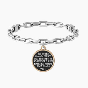 Bracciale da donna in acciaio ciondolo tondo "comfort fit" Kidult 731924