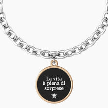 Cargar imagen en el visor de la galería, Pulsera de mujer Kidult 731925 de acero con colgante redondo &quot;comfort fit&quot;
