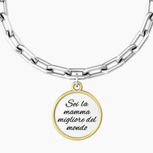 Bracciale da donna in acciaio ciondolo tondo "comfort fit" Kidult 731926