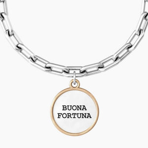 Bracciale da donna in acciaio ciondolo tondo "comfort fit" Kidult 731927