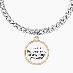 Bracciale da donna in acciaio ciondolo tondo "comfort fit" Kidult 731930