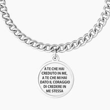 Carica l&#39;immagine nel visualizzatore di Gallery, Bracciale da donna in acciaio ciondolo tondo &quot;comfort fit&quot; Kidult 731932
