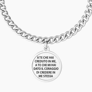 Bracciale da donna in acciaio ciondolo tondo "comfort fit" Kidult 731932