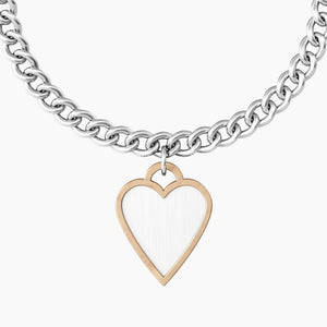 Kidult 731936 Pulsera de acero con colgante de corazón "comfort fit" para mujer