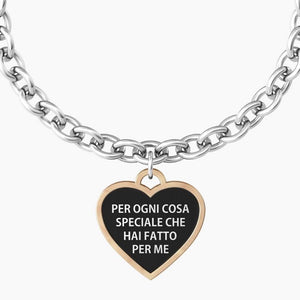 Bracciale da donna in acciaio ciondolo cuore "comfort fit" Kidult 731942