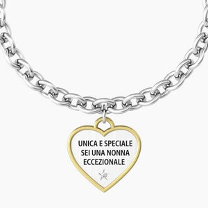 Bracciale da donna in acciaio ciondolo cuore "comfort fit" Kidult 731943