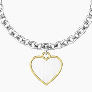 Bracciale da donna in acciaio ciondolo cuore "comfort fit" Kidult 731943