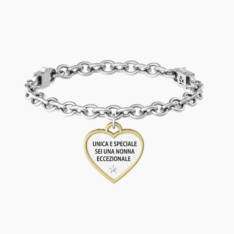 Bracciale da donna in acciaio ciondolo cuore 