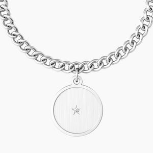 Kidult 731947 women's steel bracelet with "comfort fit" round pendant