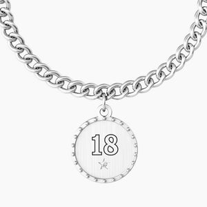 Kidult 731949 women's steel bracelet with "comfort fit" round pendant