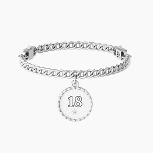 Kidult 731949 women's steel bracelet with "comfort fit" round pendant