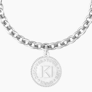 Bracciale da donna in acciaio ciondolo tondo "comfort fit" Kidult 731957
