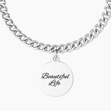 Carica l&#39;immagine nel visualizzatore di Gallery, Bracciale da donna in acciaio ciondolo tondo &quot;comfort fit&quot; Kidult 731959
