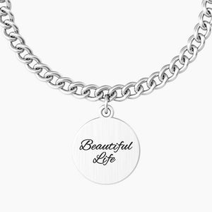Bracciale da donna in acciaio ciondolo tondo "comfort fit" Kidult 731959