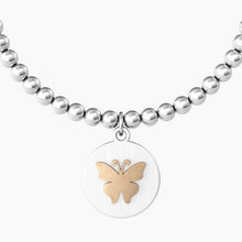 Carica l&#39;immagine nel visualizzatore di Gallery, Bracciale da donna in acciaio con sfere tondo cuore Farfalla Kidult 731960
