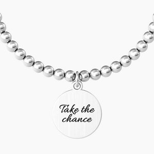 Bracciale da donna in acciaio con sfere tondo cuore Farfalla Kidult 731960