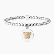Carica l&#39;immagine nel visualizzatore di Gallery, Bracciale da donna in acciaio con sfere tondo cuore Farfalla Kidult 731960
