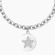 Carica l&#39;immagine nel visualizzatore di Gallery, Bracciale da donna in acciaio ciondolo tondo &quot;comfort fit&quot; Kidult 731961
