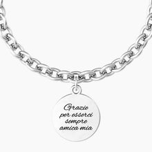 Carica l&#39;immagine nel visualizzatore di Gallery, Bracciale da donna in acciaio ciondolo tondo &quot;comfort fit&quot; Kidult 731961
