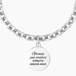 Bracciale da donna in acciaio ciondolo tondo "comfort fit" Kidult 731961