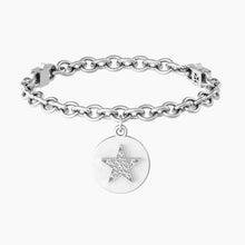 Carica l&#39;immagine nel visualizzatore di Gallery, Bracciale da donna in acciaio ciondolo tondo &quot;comfort fit&quot; Kidult 731961
