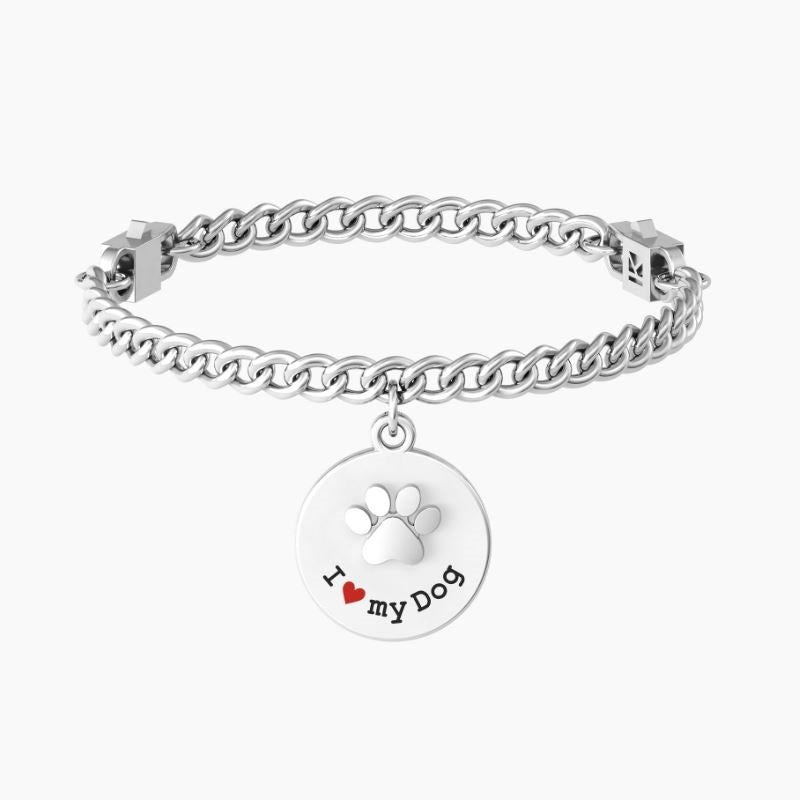 Bracciale da donna in acciaio ciondolo tondo 