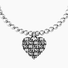 Carica l&#39;immagine nel visualizzatore di Gallery, Bracciale da donna in acciaio con sfere ciondolo tondo chiave di violino Kidult 731966
