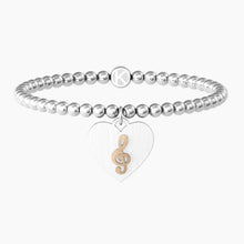 Carica l&#39;immagine nel visualizzatore di Gallery, Bracciale da donna in acciaio con sfere ciondolo tondo chiave di violino Kidult 731966
