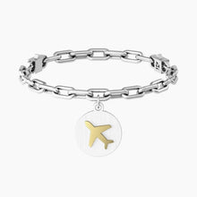 Carica l&#39;immagine nel visualizzatore di Gallery, Bracciale da donna in acciaio ciondolo tondo &quot;comfort fit&quot; Kidult 731967
