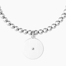 Load image into Gallery viewer, Women&#39;s steel bracelet with spheres and round four-leaf clover pendant Kidult 731973
