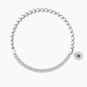 Elastic steel women's bracelet with zircon balls and tennis Kidult 731974