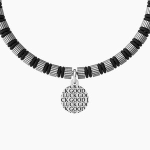 Pulsera de hombre Kidult 731976 de acero con colgante de trébol de cuatro hojas