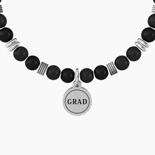 Cargar imagen en el visor de la galería, Pulsera de hombre de acero con esferas y colgante de cruz redonda Grad Kidult 731989

