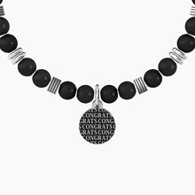Cargar imagen en el visor de la galería, Pulsera de hombre de acero con esferas y colgante de cruz redonda Grad Kidult 731989
