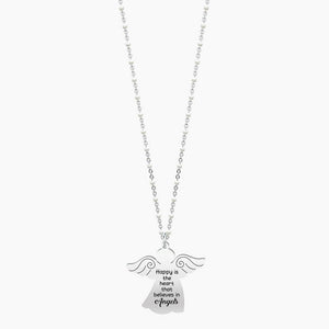 Collana da donna in acciaio con ciondolo angelo Kidult 751002