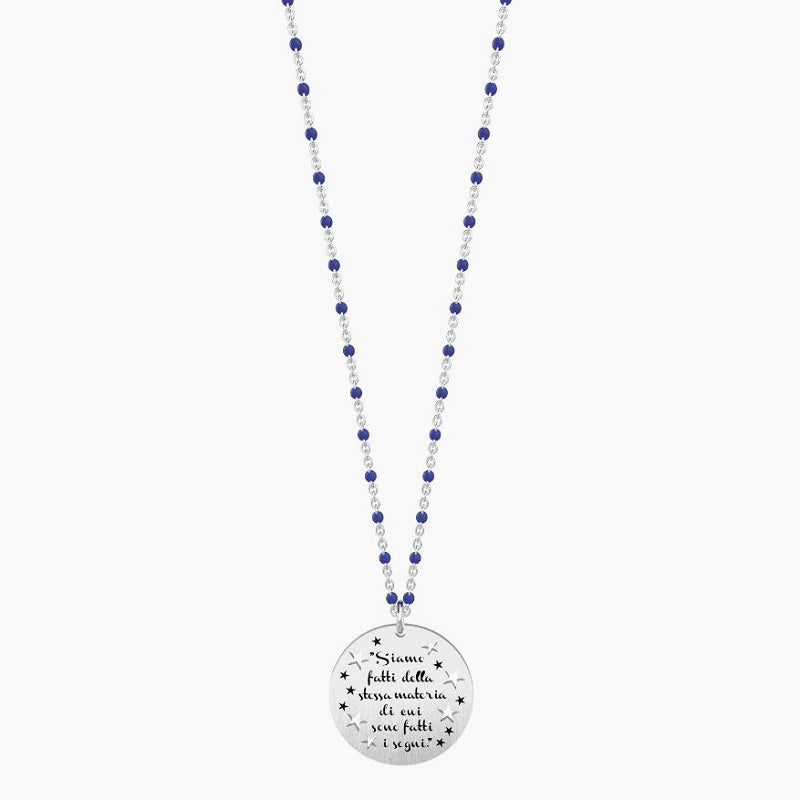 Collana da donna in acciaio con ciondolo tondo Siamo fatti della,,, Kidult 751023