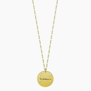 Collana da donna in acciaio dorato con ciondolo tondo Siamo fatti della... Kidult 751024