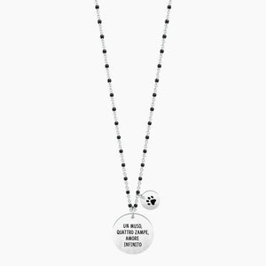 Collana da donna in acciaio con ciondolo tondo Un muso... Kidult 751027