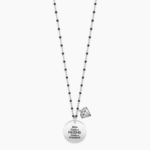 Collana da donna in acciaio con ciondolo tondo Who Finds... Kidult 751029