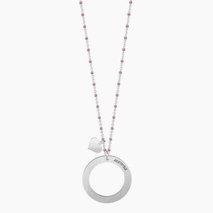 Women's steel necklace with circle pendant Friendship is... Kidult 751030