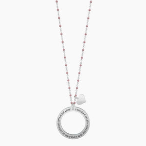 Women's steel necklace with circle pendant Friendship is... Kidult 751030