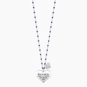 Collana da donna in acciaio con ciondolo cuore Dove la vita... Kidult 751041