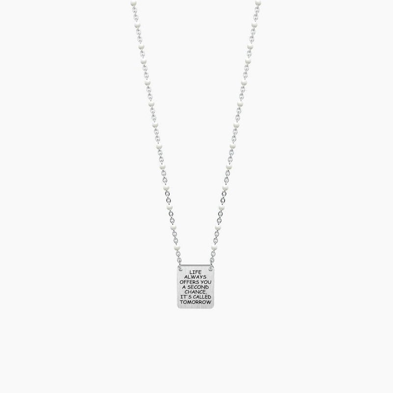 Collana da donna in acciaio con ciondolo Life always offers you... Kidult 751048