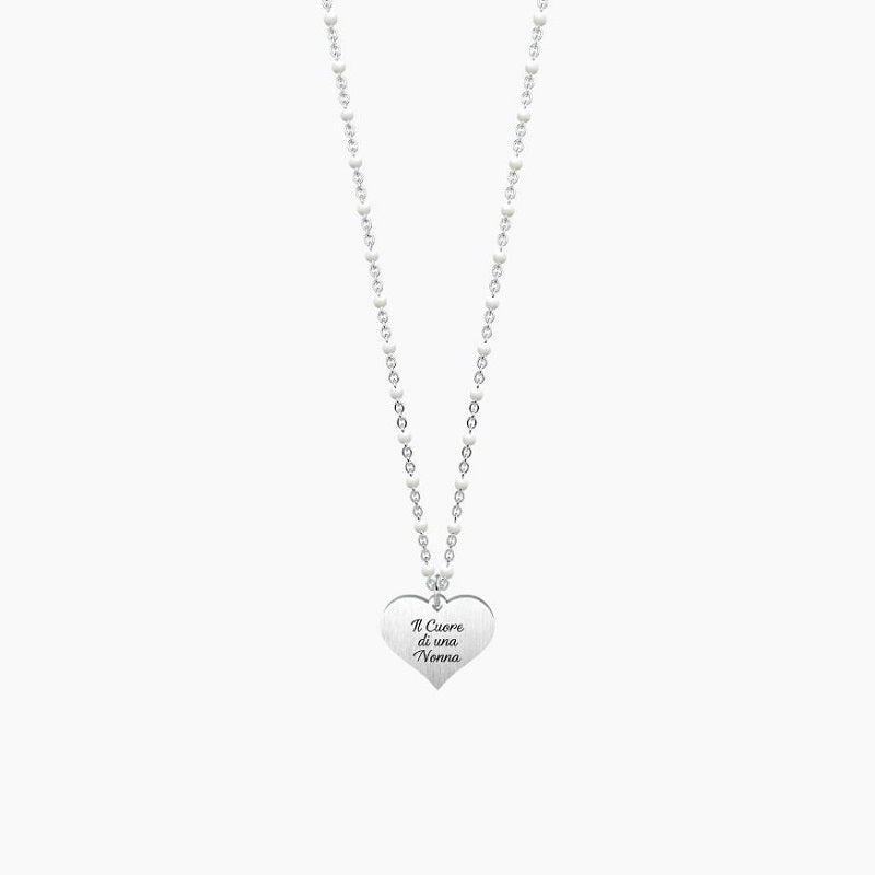 Women's necklace in steel with heart pendant Nonna Kidult 751075