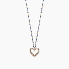 Carica l&#39;immagine nel visualizzatore di Gallery, Collana da donna in acciaio oro rosa con ciondolo cuore Love the life... Kidult 751086
