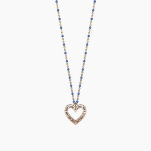 Collana da donna in acciaio oro rosa con ciondolo cuore Love the life... Kidult 751086