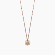 Carica l&#39;immagine nel visualizzatore di Gallery, Collana da donna in acciaio oro rosa con ciondolo tondo Girl Kidult 751092

