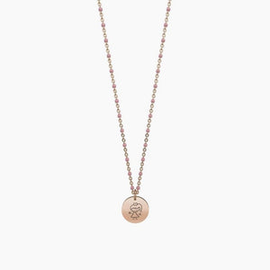 Collana da donna in acciaio oro rosa con ciondolo tondo Girl Kidult 751092