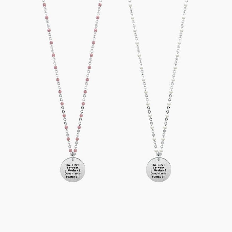 Set di Collane in acciaio con ciondolo tondo Mamma-Figlia Kidult 751100