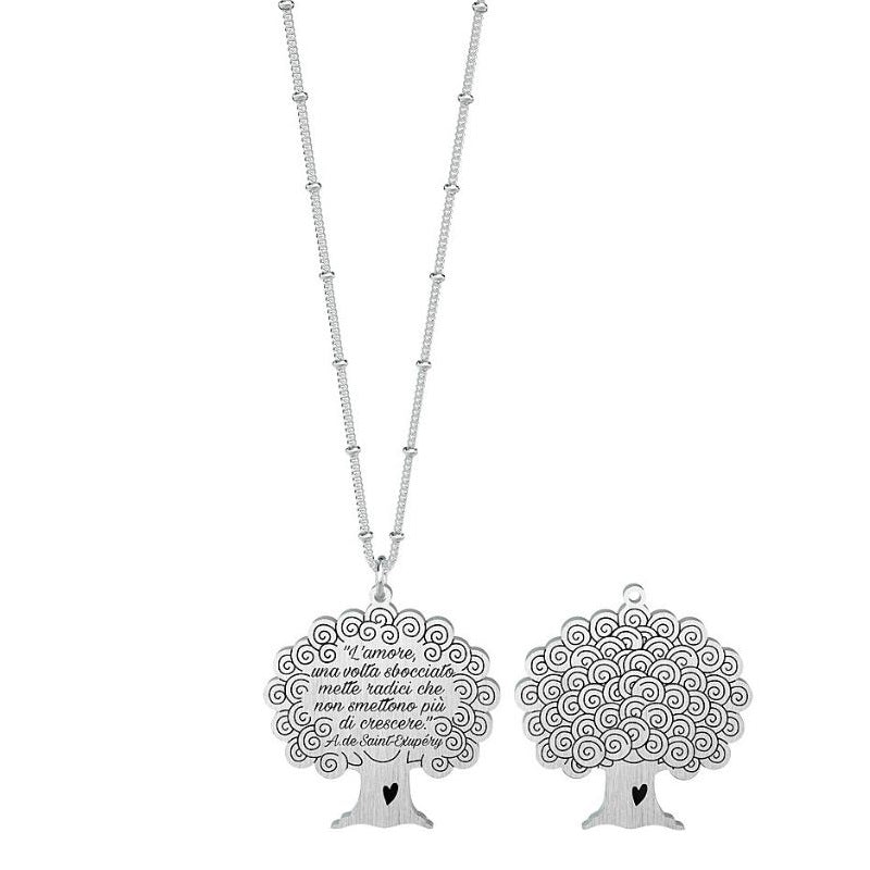 Collana da donna in acciaio con ciondolo albero L'amore, una volta... Kidult 751118